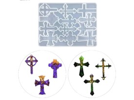Molde silicona 12 cruces resina surtidas 
